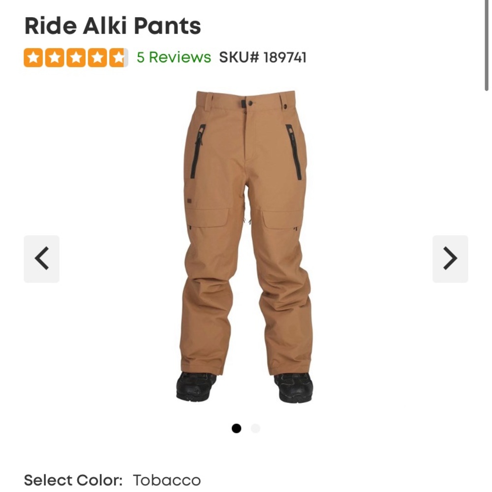 Ride Men’s Snowpants NWOT